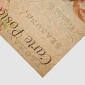 Ephemera Franse Briefkaart Girls Decoupage Tissuepapier (Detail)