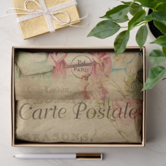 Ephemera Franse Briefkaart Girls Decoupage Tissuepapier (Geschenk)