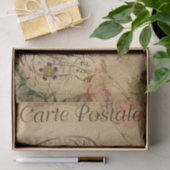 Ephemera Franse Briefkaart Line Art Woman ontkoppe Tissuepapier (Geschenk)