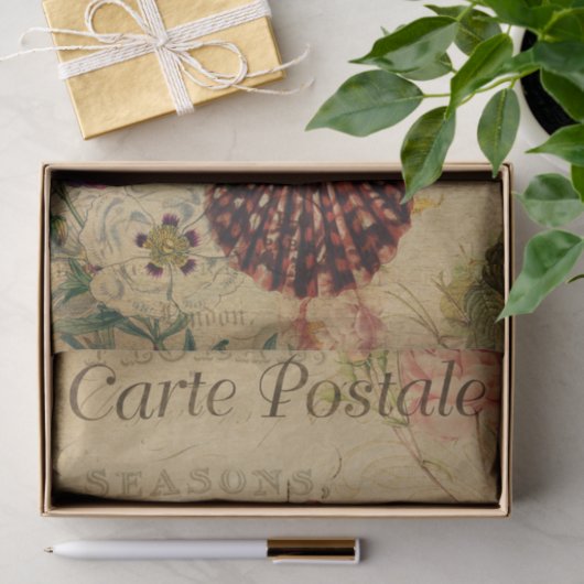 Ephemera Franse Briefkaart Sea Shells ontkoppeling Tissuepapier (Geschenk)