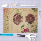 Ephemera Franse Briefkaart Sea Shells ontkoppeling Tissuepapier (Craft)