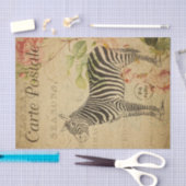 Ephemera Franse Briefkaart Zebra Roze roze ontkopp Tissuepapier (Craft)