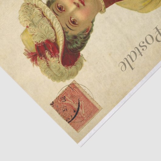 Ephemera Franse fashionable Woman-ontkoppeling Tissuepapier (Detail)