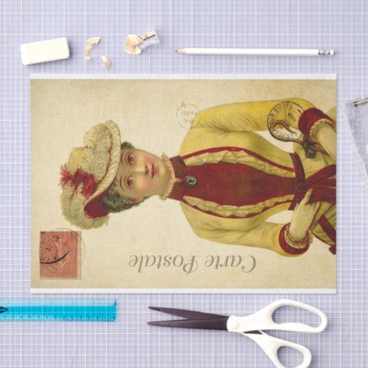 Ephemera Franse fashionable Woman-ontkoppeling Tissuepapier (Craft)