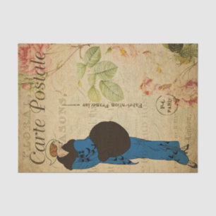 Ephemera Franse fashionable Woman-ontkoppeling Tissuepapier