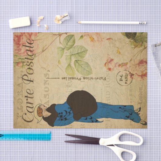 Ephemera Franse fashionable Woman-ontkoppeling Tissuepapier (Craft)