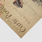 Ephemera Franse vrouw die Tea Floral ontkoppelt Tissuepapier (Detail)