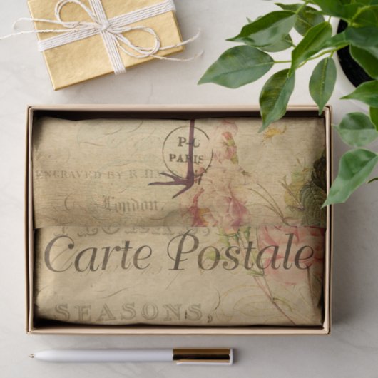 Ephemera French Briefkaart Avocet Bird Decoupage Tissuepapier (Geschenk)