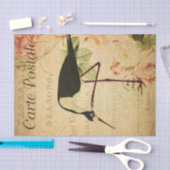 Ephemera French Briefkaart Avocet Bird Decoupage Tissuepapier (Craft)