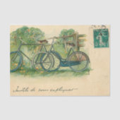 Ephemera French Briefkaart Bicycles Decoupage Tissuepapier (Voorkant)