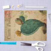 Ephemera French Briefkaart Cacti Plant Decoupage Tissuepapier (Craft)