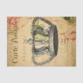 Ephemera French Briefkaart Crown Decoupage Tissuepapier (Voorkant)