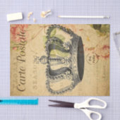 Ephemera French Briefkaart Crown Decoupage Tissuepapier (Craft)