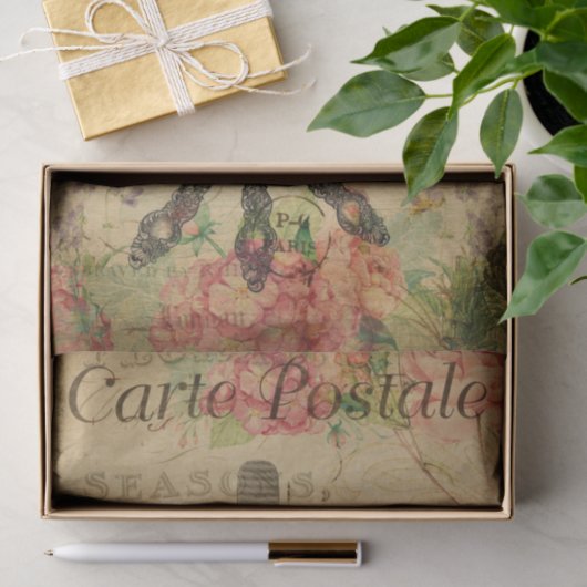 Ephemera French Briefkaart Cutlery Set Decoupage Tissuepapier (Geschenk)