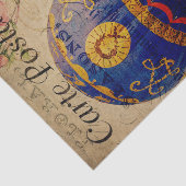 Ephemera French Briefkaart Hotair Ballon Decoupage Tissuepapier (Detail)