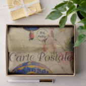 Ephemera French Briefkaart Hotair Ballon Decoupage Tissuepapier (Geschenk)