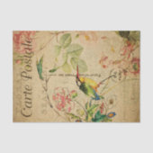 Ephemera French Briefkaart Kingfisher Bird Decoupa Tissuepapier (Voorkant)