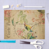 Ephemera French Briefkaart Kingfisher Bird Decoupa Tissuepapier (Craft)