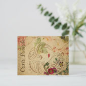 Ephemera French Briefkaart Line Art Woman (Staand voorkant)