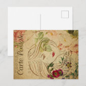 Ephemera French Briefkaart Line Art Woman (Voorkant / Achterkant)