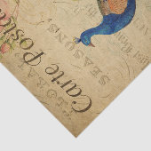 Ephemera French Briefkaart Peacock Decoupage Tissuepapier (Detail)