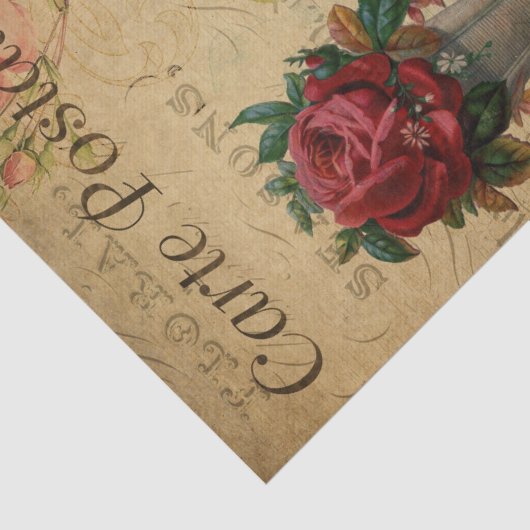 Ephemera French Briefkaart Roller Schaats Tissuepapier (Detail)