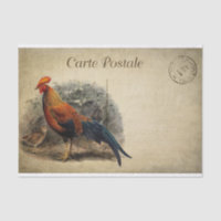 Ephemera French Briefkaart Rooster Chick Decoupage