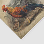 Ephemera French Briefkaart Rooster Chick Decoupage Tissuepapier (Detail)