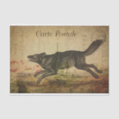 Ephemera French Briefkaart Running Wolf Decoupage Tissuepapier (Voorkant)