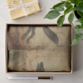 Ephemera French Briefkaart Running Wolf Decoupage Tissuepapier (Geschenk)