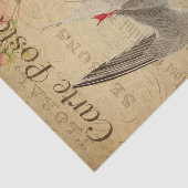Ephemera French Briefkaart Tern Bird Decoupage Tissuepapier (Detail)