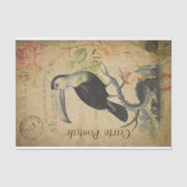 Ephemera French Briefkaart Toucan Bird Decoupage Tissuepapier