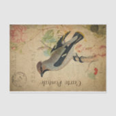Ephemera French Briefkaart Waxing Bird Decoupage Tissuepapier (Voorkant)