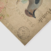 Ephemera French Briefkaart Waxing Bird Decoupage Tissuepapier (Detail)