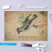 Ephemera French Briefkaart Waxing Bird Decoupage Tissuepapier (Craft)