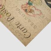 Ephemera French Briefkaart Woman Rider Decoupage Tissuepapier (Detail)