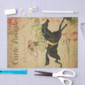 Ephemera French Briefkaart Woman Rider Decoupage Tissuepapier (Craft)