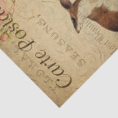 Ephemera French Briefkaart Wood Mouse Decoupage Tissuepapier (Detail)