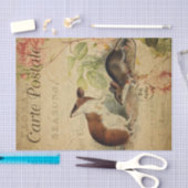 Ephemera French Briefkaart Wood Mouse Decoupage Tissuepapier (Craft)