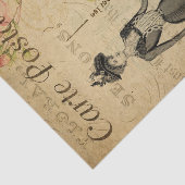 Ephemera French Lady en her Poodle Decoupage Tissuepapier (Detail)