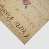 Ephemera French Lady on Bicycle and Dog Decoupage Tissuepapier (Detail)