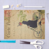 Ephemera French Lady on Bicycle and Dog Decoupage Tissuepapier (Craft)