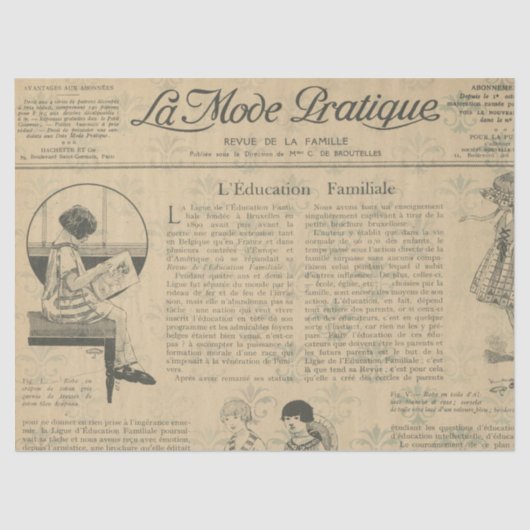 Ephemera French Paper Series Design 8 Tissuepapier (Voorkant)