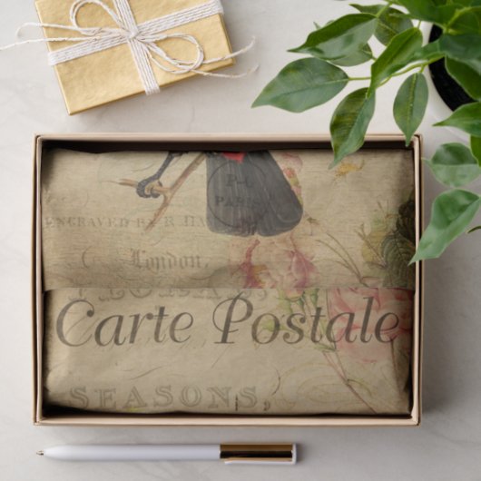 Ephemera French Tropical Toucan Bird Decoupage Tissuepapier (Geschenk)