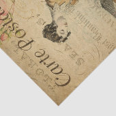 Ephemera French Woman schrijft op Pad Decoupage Tissuepapier (Detail)