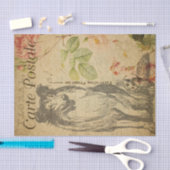 Ephemera FrenchPostcard Rough Collie Dog Decoupage Tissuepapier (Craft)