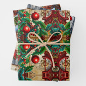 Ephemera-geïnspireerd kerst inpakpapier (In situ)