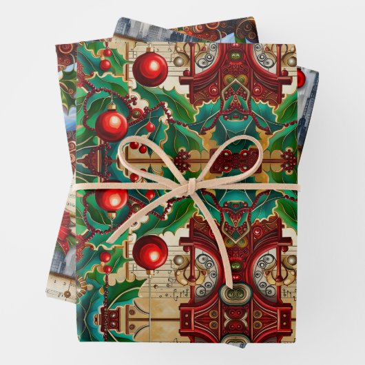 Ephemera-geïnspireerd kerst inpakpapier (In situ)