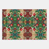 Ephemera-geïnspireerd kerst inpakpapier vel (Voorkant)