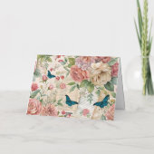 Ephemera geïnspireerde bloemen en vlinders Kaart (Achterkant)
